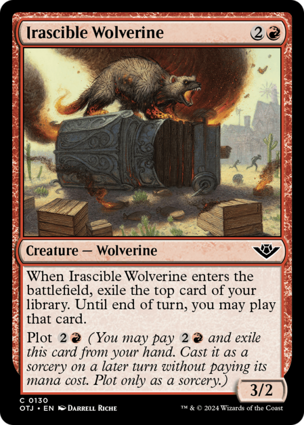 Irascible Wolverine — Outlaws of Thunder Junction (Foil)