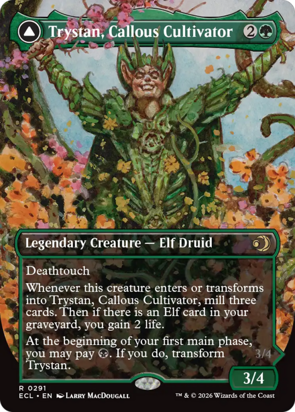 Trystan, Callous Cultivator // Trystan, Penitent Culler — Lorwyn Eclipsed · Borderless