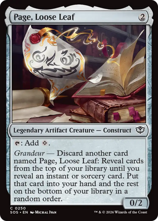 Page, Loose Leaf — Secrets of Strixhaven