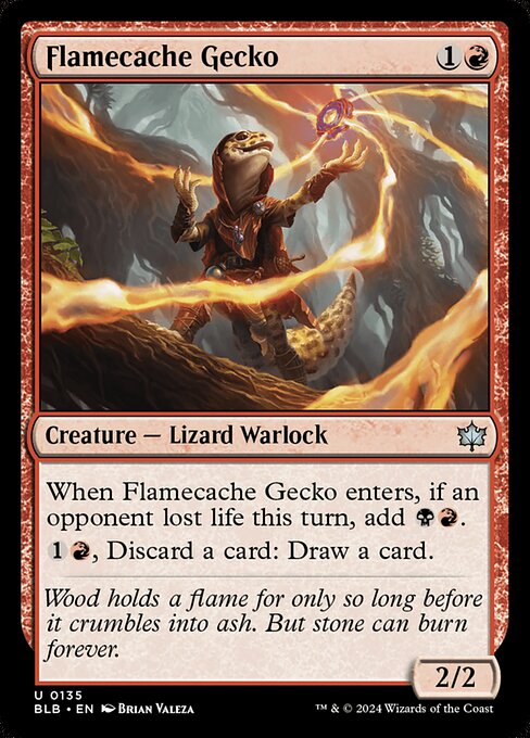 Flamecache Gecko — Bloomburrow